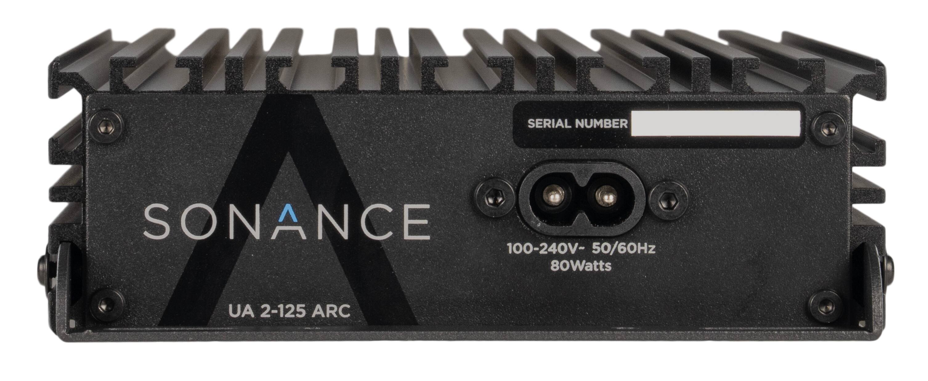 SONANCE  
UA 2-125 ARC  

SERIAL NUMBER  

100-240V - 50/60Hz  
80Watts