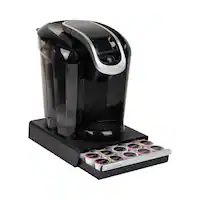 Mind Reader - Single Serve Coffee Pod Drawer, 30 Pod Capacity, Countertop Organizer, 10.5"L x 12.75"W x 2.5"H - Black/Silver - Angle_Zoom