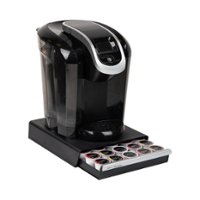 Mind Reader - Single Serve Coffee Pod Drawer, 30 Pod Capacity, Countertop Organizer, 10.5"L x 12.75"W x 2.5"H - Black/Silver - Angle_Zoom