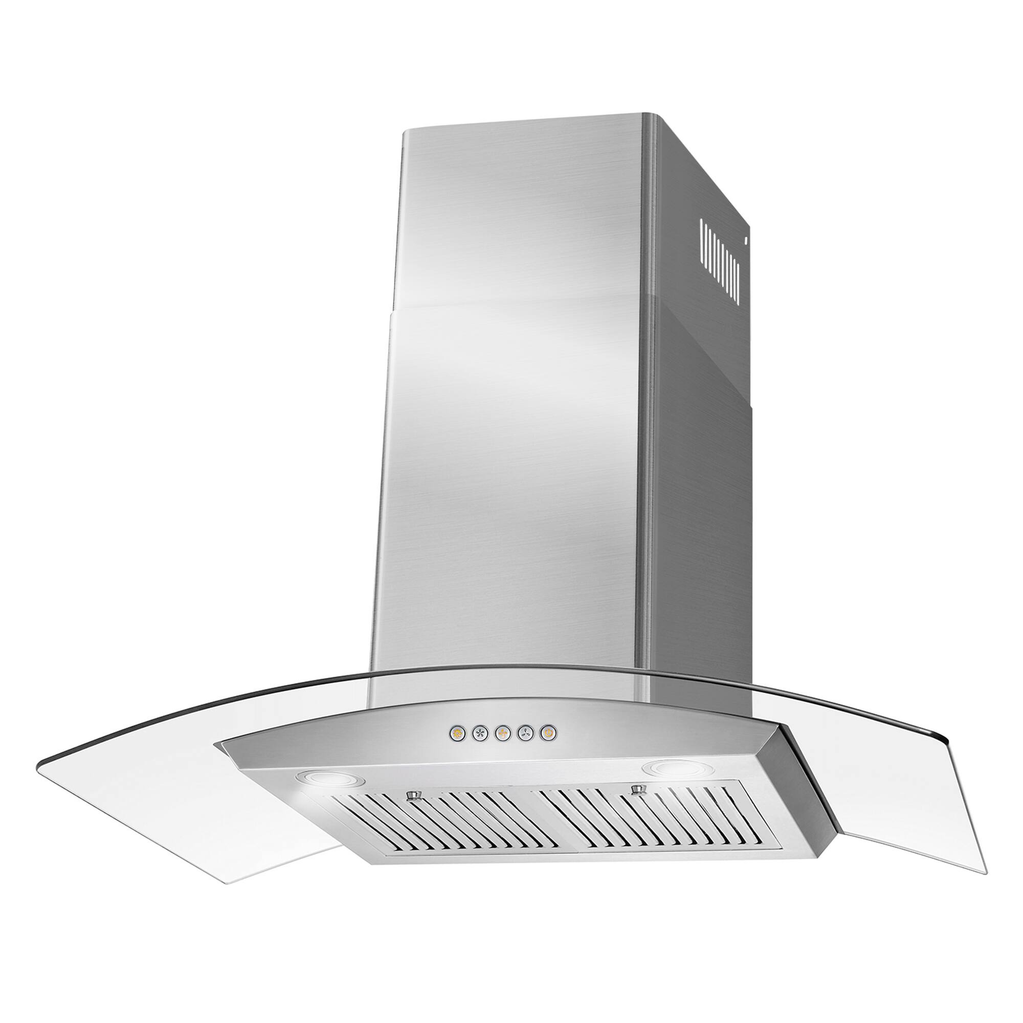 Alt View 2. COSMO - COS-668WRC90-DL 36 in. Vista Collection 380 CFM Ductless Wall Mount Range Hood, Button Controls, LED Lights - Stainless Steel.