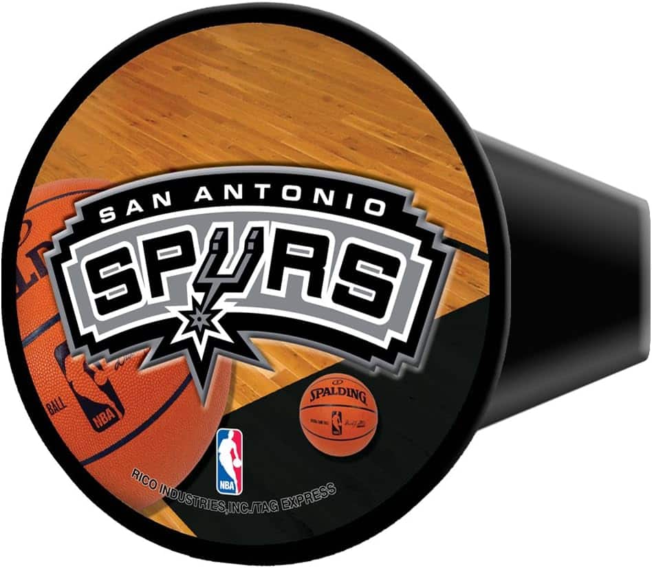 Rico Industries - San Antonio Spurs Basketball Plastic Trailer Hitch Cover for 2" receiver insert - Multi