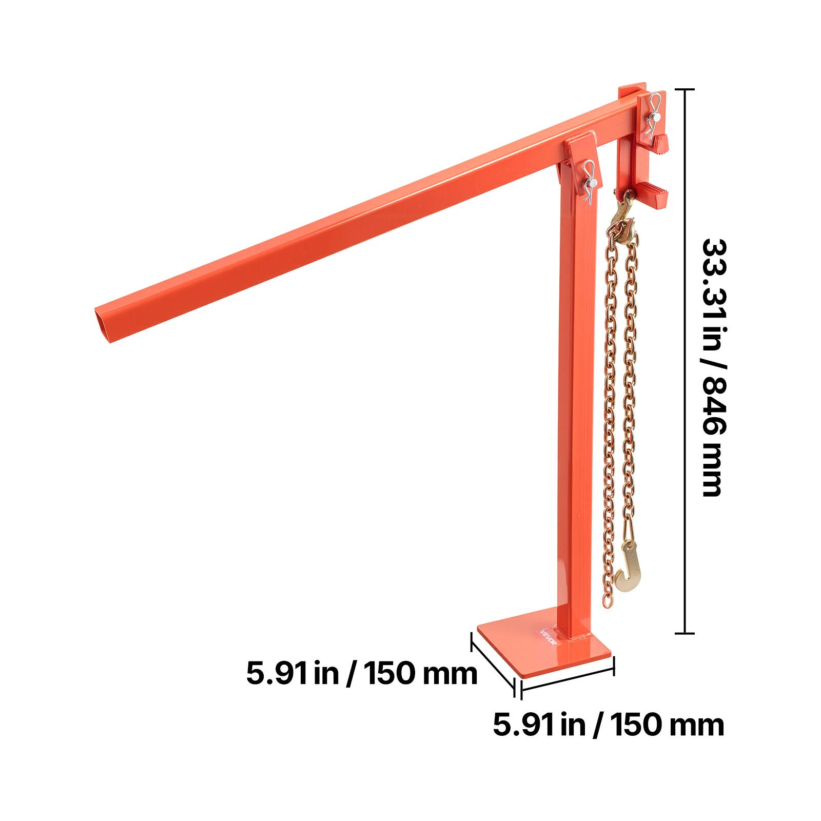 33.31 in / 846 mm  
5.91 in / 150 mm