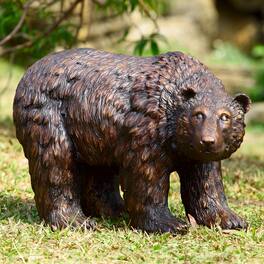 SPI Home - SPI Polyresin Rust Finish Garden Bear Statue Outdoor Décor - Multicolored
