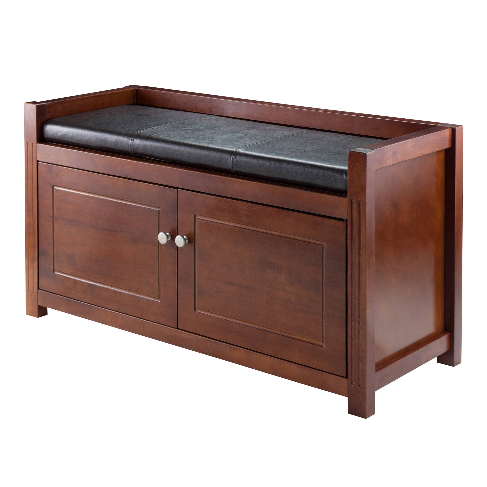 Front. Winsome Wood - Charleston 2-Pc Storage Bench with Seat Cushion - Espresso/Walnut.
