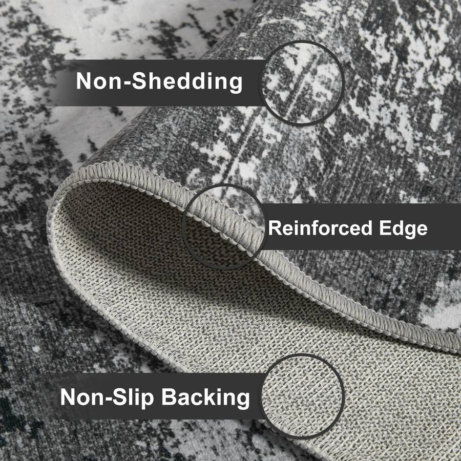 Reinforced Backing Rug Fabibe Modern Abstract 3x5 Rug For Entryway Non Slip Machine Washable ...