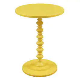 FurniFact - Spindle Base Round Coffee Table Color - Yellow
