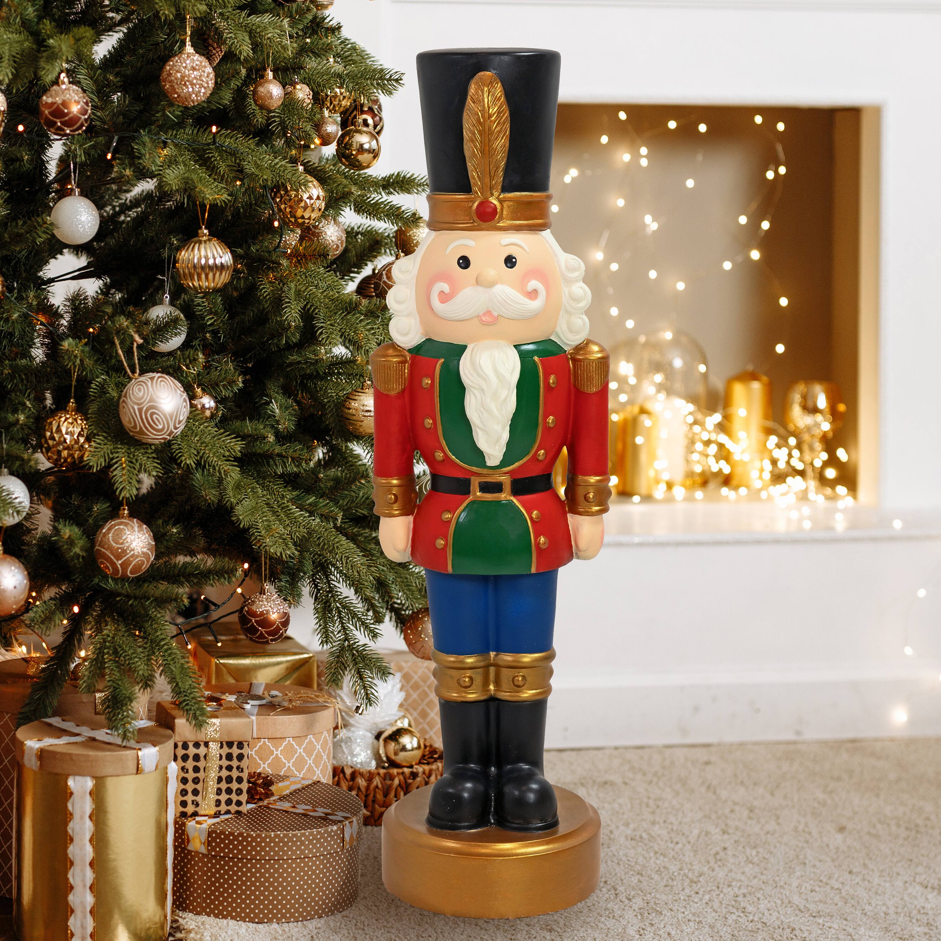 Alt View 8. Sunnydaze - Tommy the Toy Soldier Nutcracker Statue - 37" H - Set of 2 - Red.