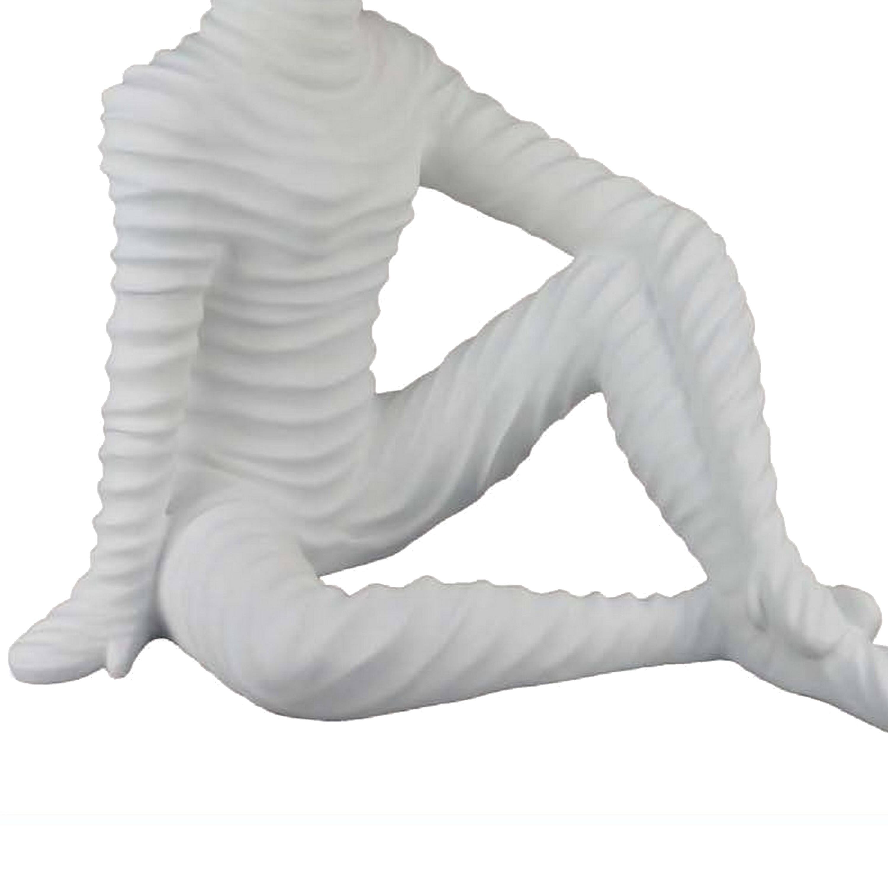 Back. Manhattan Lane - Accent Decor Statuette, 21 Inch White Ceramic, Sitting Astronaut - White.