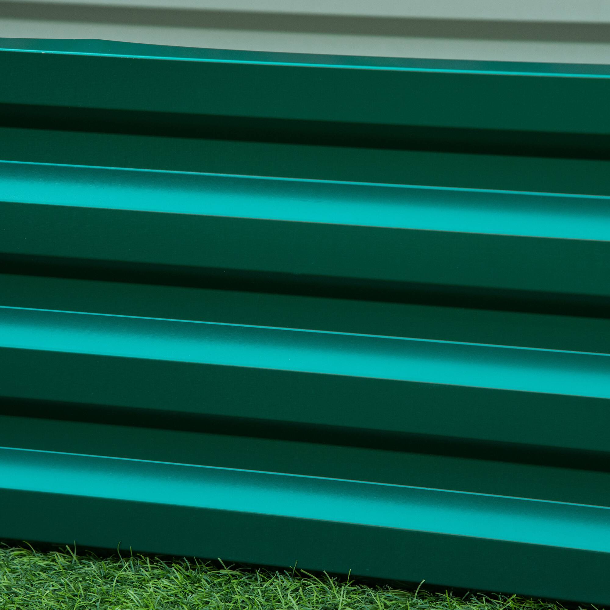 Alt View 7. Outsunny - Raised Garden Bed, 4' x 2' x 1' Metal Planter Box, for Growing Vegetables, Flowers, Herbs - Green.