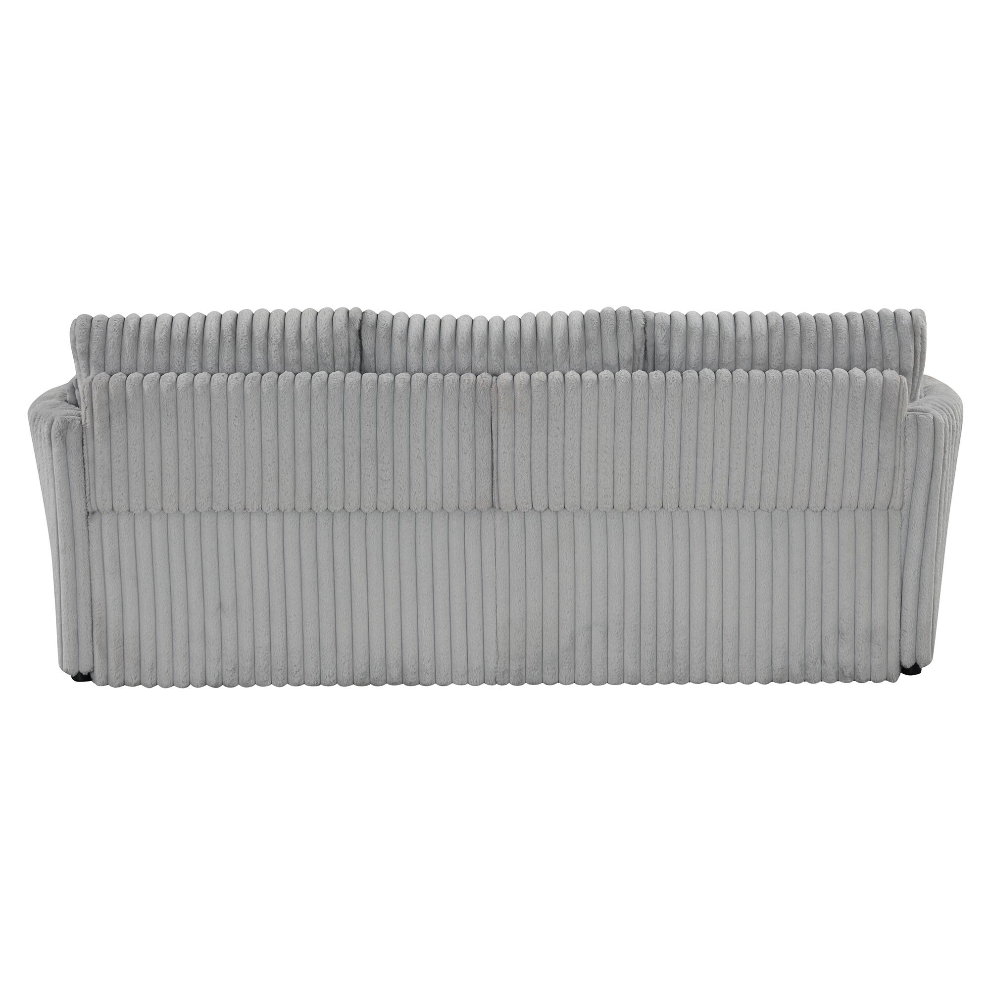 Alt View 7. Vaczon - 3‑Seat Sleeper Sectional Sofa with Pull-Out Bed, USB Charging & 2 Pillows Convertible Sofa for Living Room, Apartment - Gray.