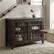 Front. Simpli Home - Connaught Solid Wood 46 inch Wide Traditional Low Storage Cabinet - Dark Chestnut Brown.