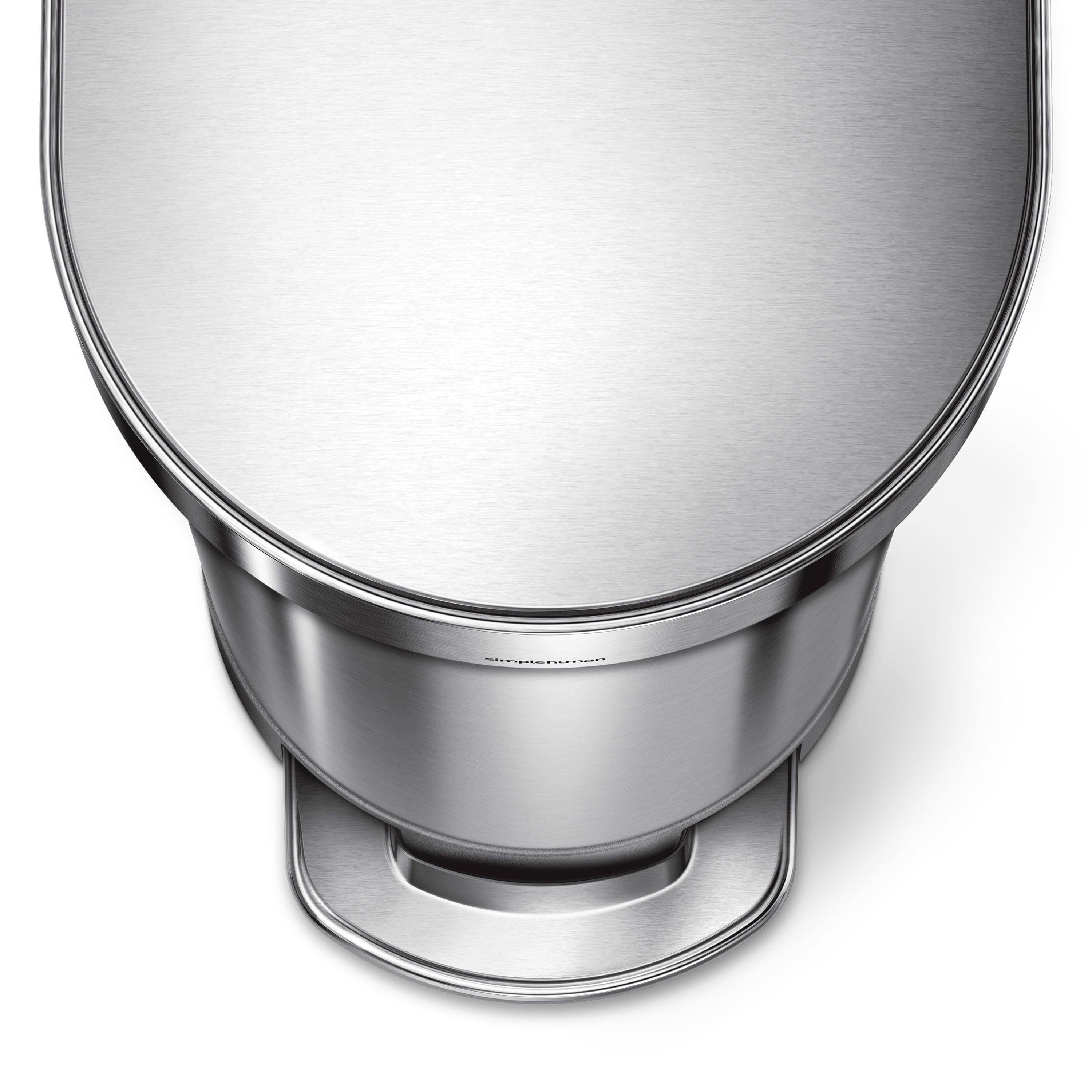 Alt View 4. simplehuman - 45L slim step can, brushed stainless steel - Brushed.