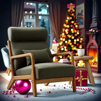 Front. Bestier - Mid-Century Upholstered Accent Chair with Wooden Frame and High Back, Pillow, and Waist Cushion - Green.