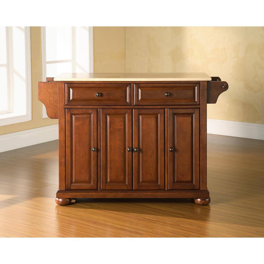 Crosley Furniture Alexandria Wood Top Full Size Kitchen Island/Cart ...