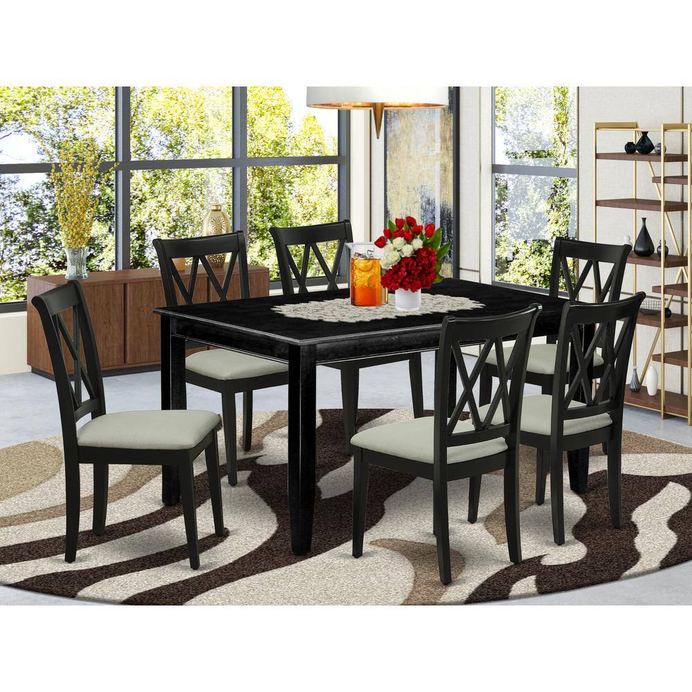 Left. East West Furniture - Dining Room Set Black - Brown.