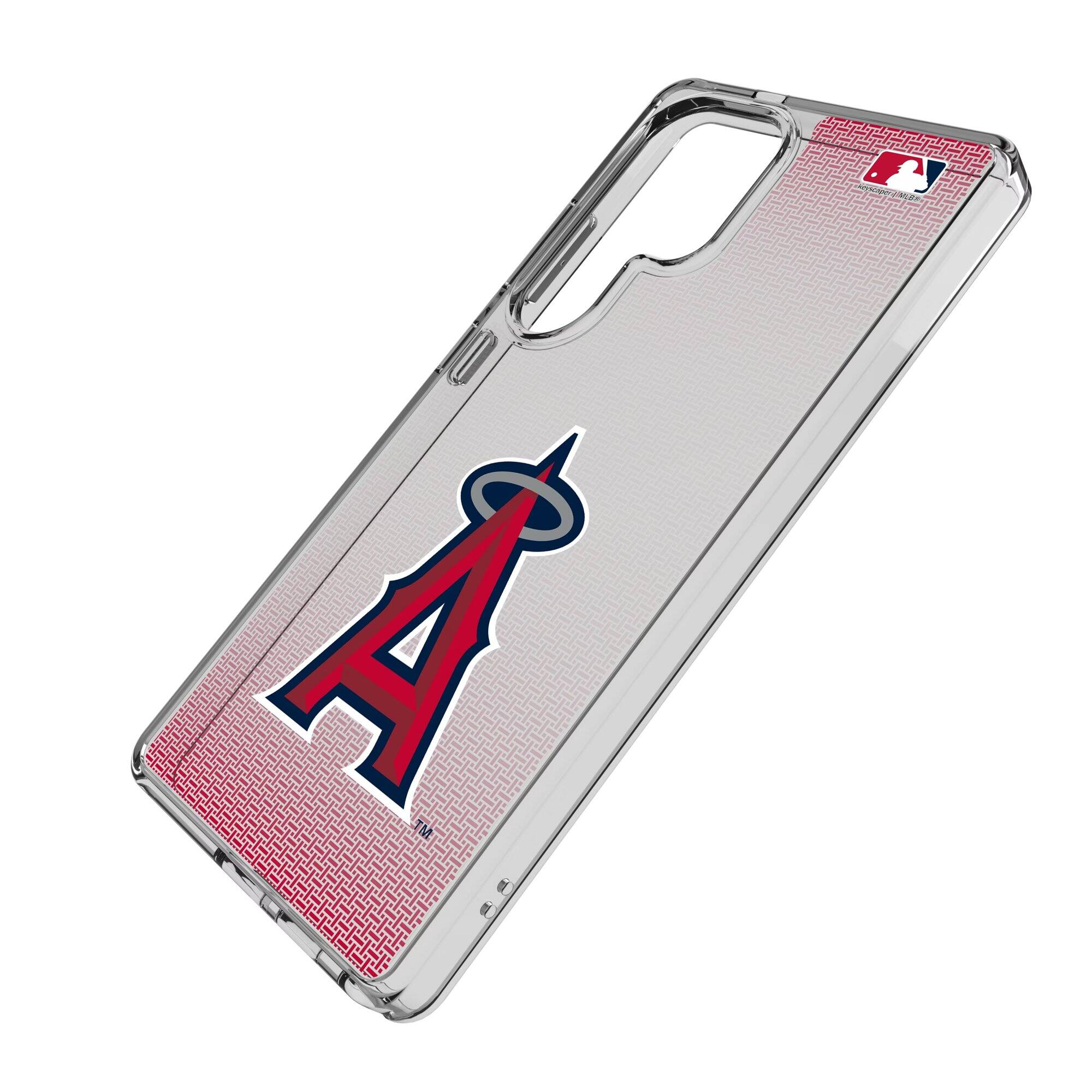 Alt View 1. Keyscaper - Los Angeles Angels Linen Logo Galaxy Clear Case - S23 - Multicolor.