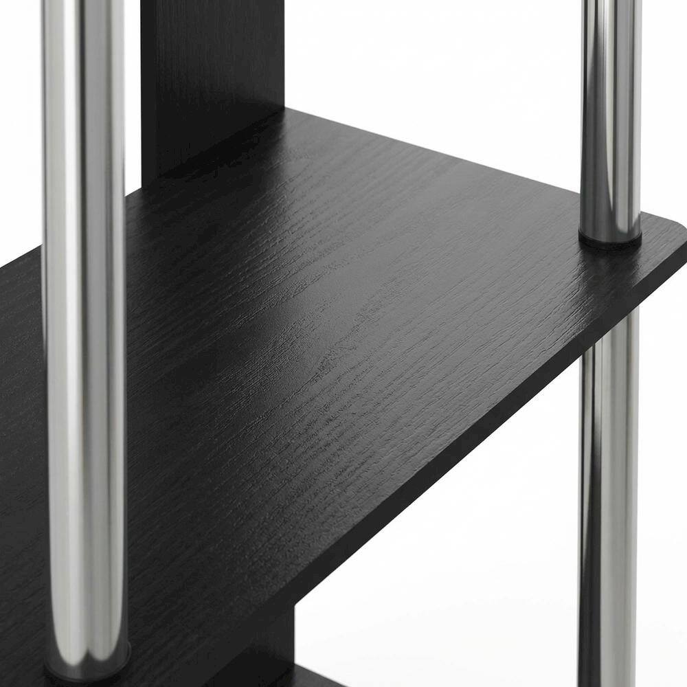 Alt View 1. FurniFact - Engineered Wood Bookcase with Shelving for Storage and Display - Americano/Chrome.