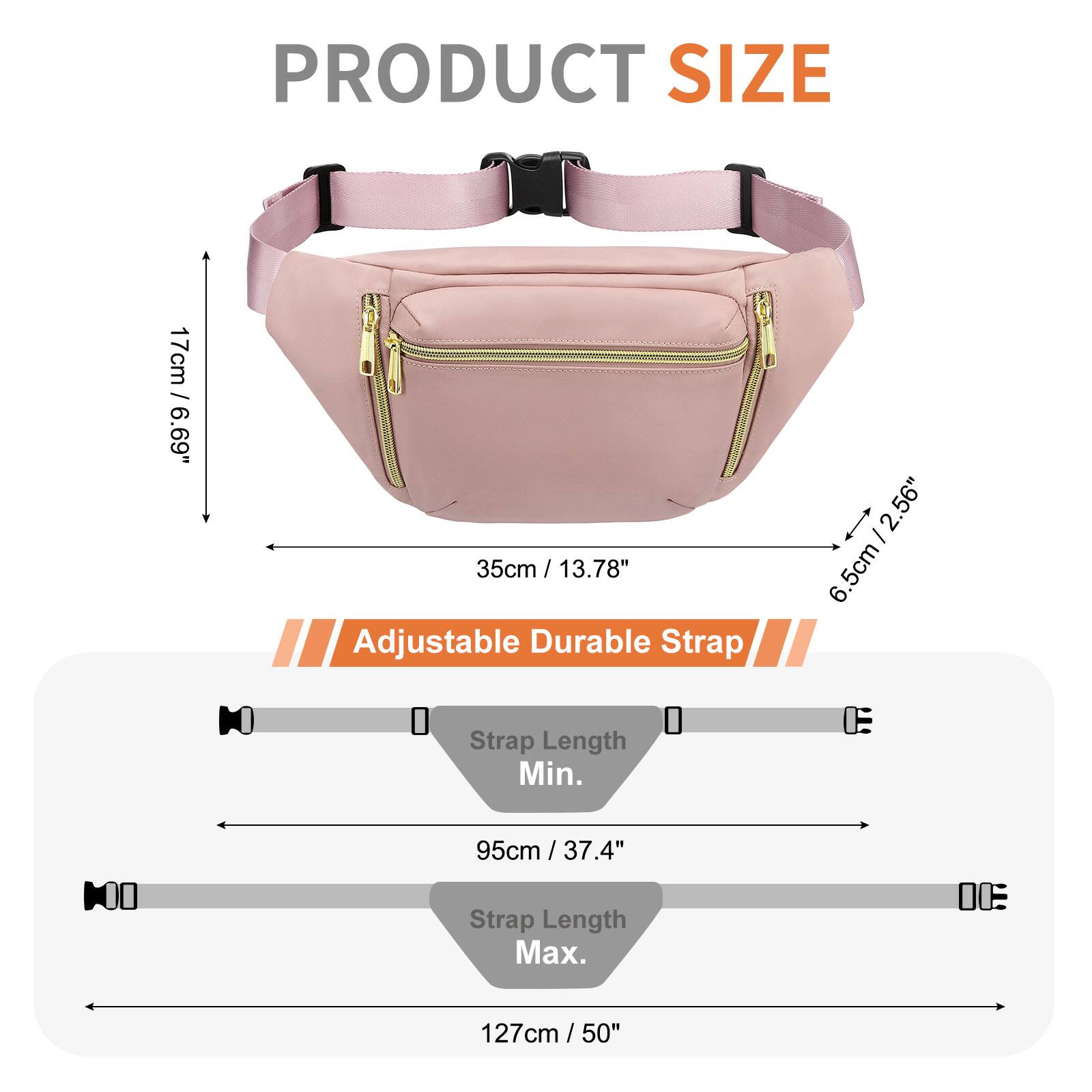 PRODUCT SIZE

- 17cm / 6.69"
- 35cm / 13.78"
- 6.5cm / 2.56"

Adjustable Durable Strap

- Strap Length Min. 95cm / 37.4"
- Strap Length Max. 127cm / 50"