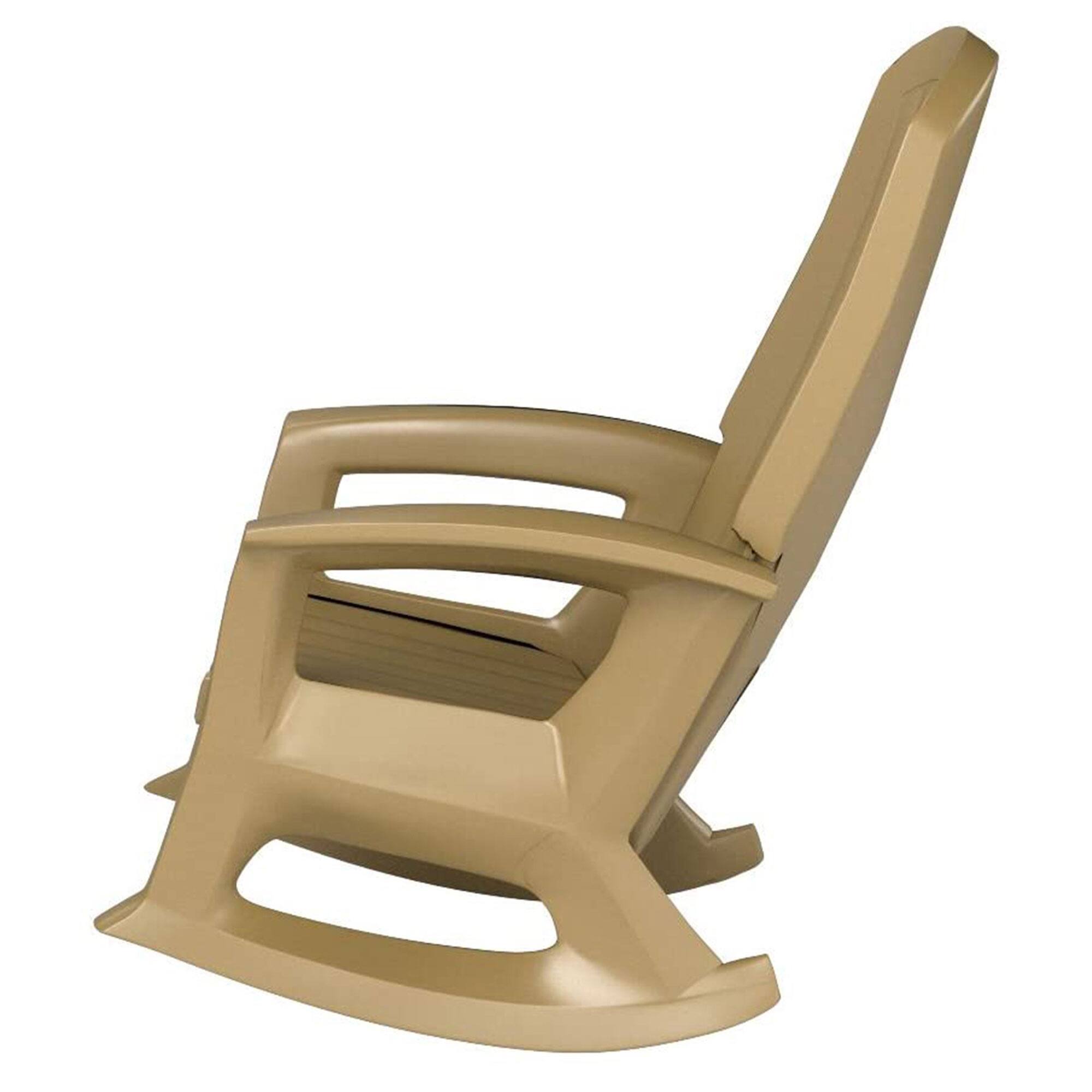Alt View 4. Semco - Semco Plastics Rockaway Heavy Duty All Weather Outdoor Rocking Chair (2 Pack) - Taupe.