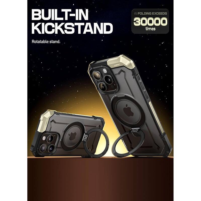 BUILT-IN KICKSTAND  
Rotatable stand.  

FOLDING EXCEEDS 30000 times
