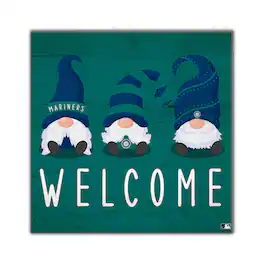 Fan Creations - Seattle Mariners 10'' x 10'' Welcome Gnomes Sign - Multicolor