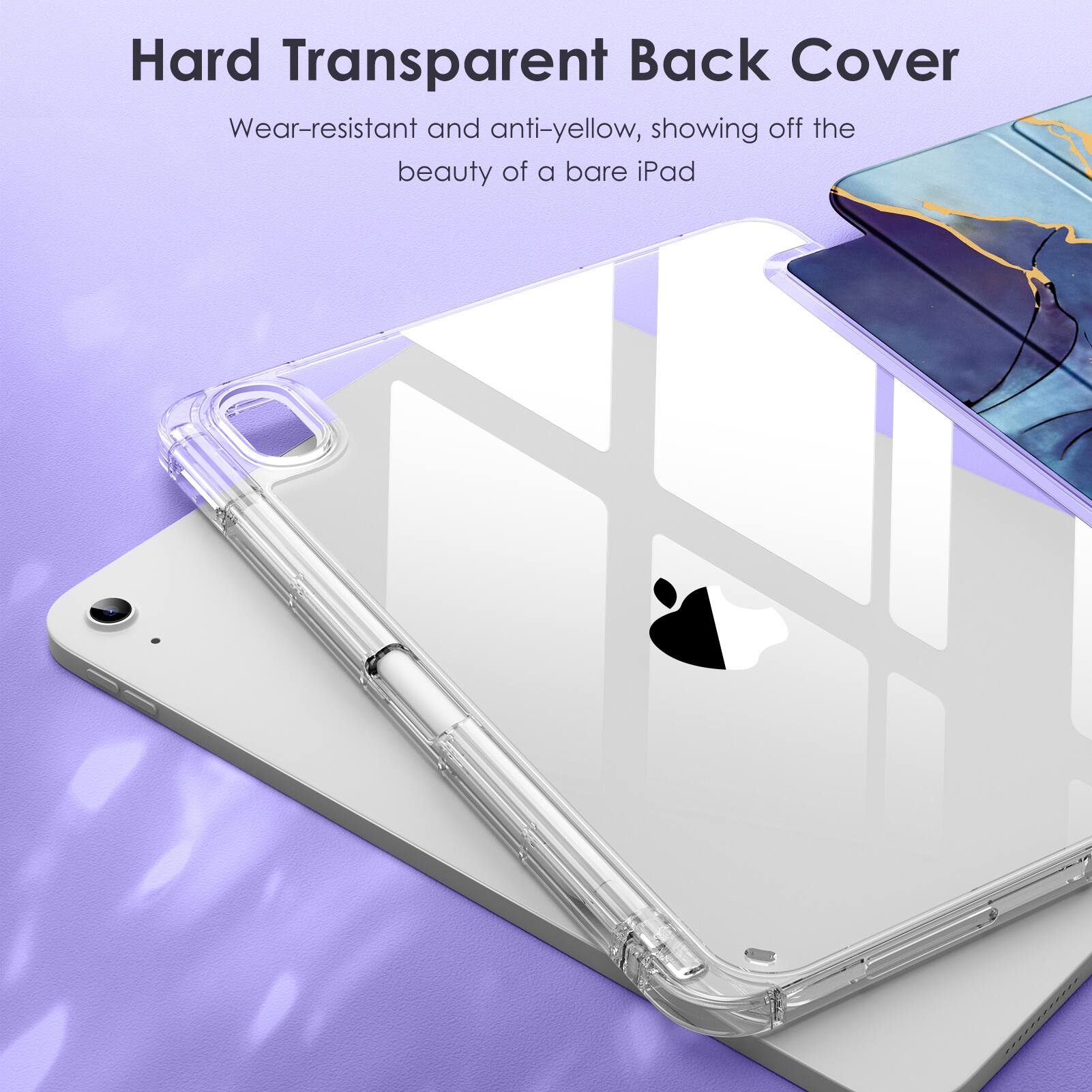 Hard Transparent Back Cover

Wear-resistant and anti-yellow, showing off the beauty of a bare iPad