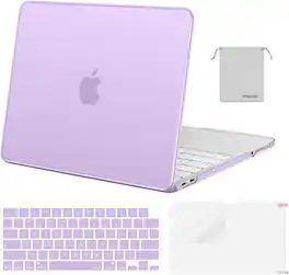 mosiso - For 2026 MacBook Neo Case 13 inch A3404 with A18 Pro Chip, Protective Hard Shell & Keyboard Cover & Screen Film & Pouch - Purple