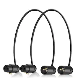 HQRP - 2-Pack Adjustable-Angle Low-Profile 3-Pin XLR Female to Male Cable 10 in for Sound Devices 633 688 788T - Black