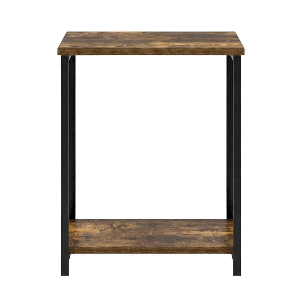 Back. FurniFact - Amber Pine Metal Frame End Table for Living Room or Bedroom - Amber Pine.