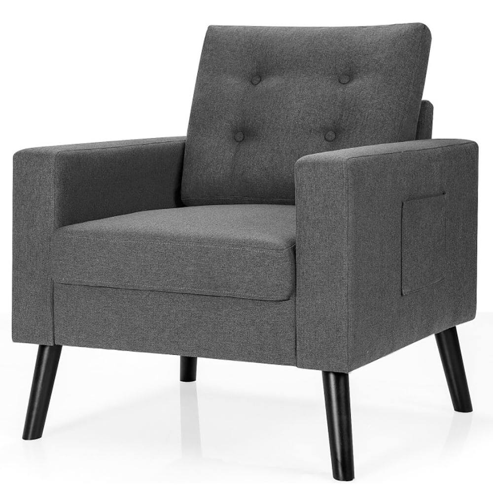 Alt View 1. Kadyn - Lounge Chair, Accent Armchair Leisure Chair, Suitable for Home Decor & Daily Use - Gray.