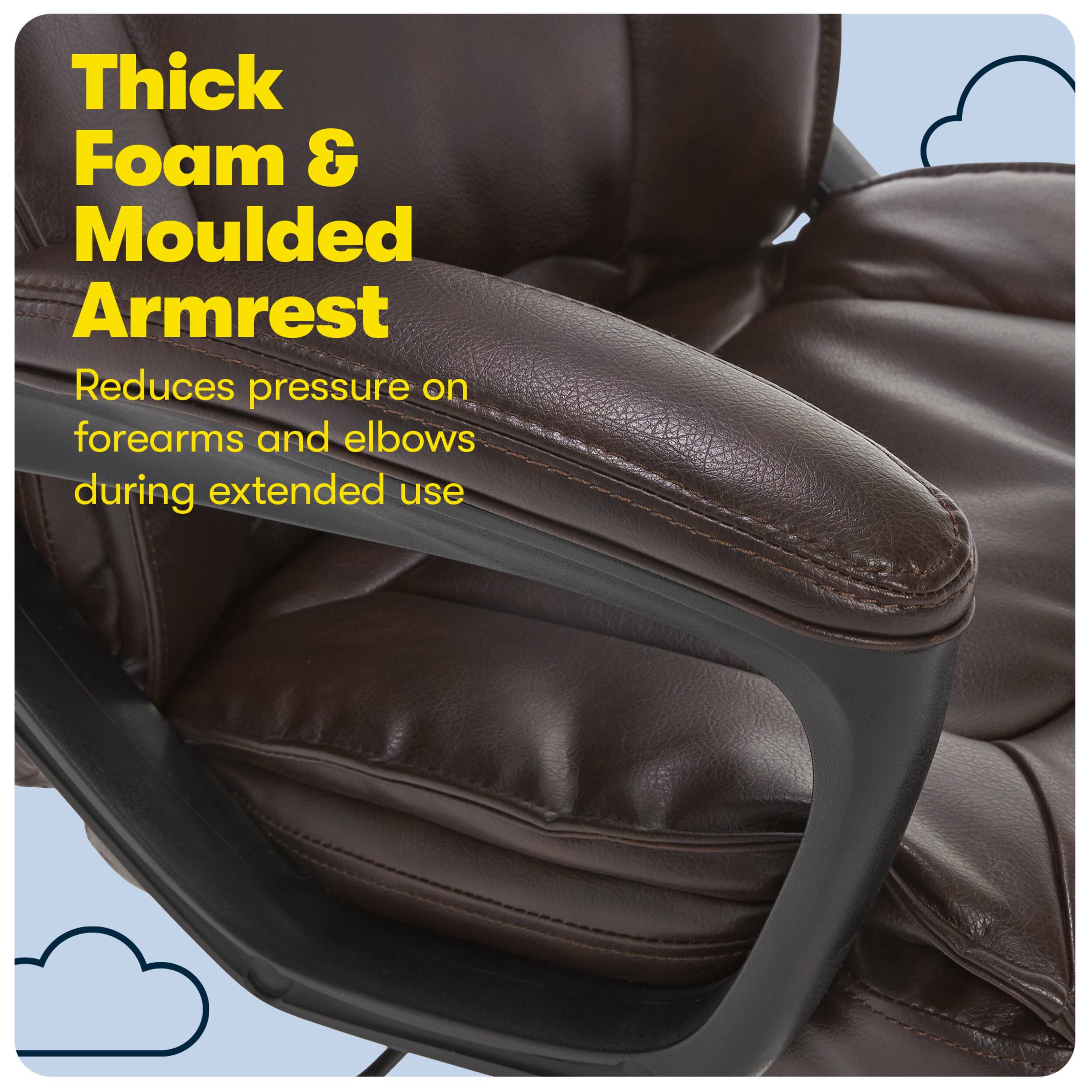 Alt View 12. Serta - Hannah Upholstered Executive Office Chair with Headrest Pillow - Smooth Bonded Leather - Biscuit.