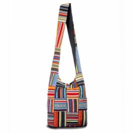 Kathmandu Collection - Hobo Bag - Patchwork Striped