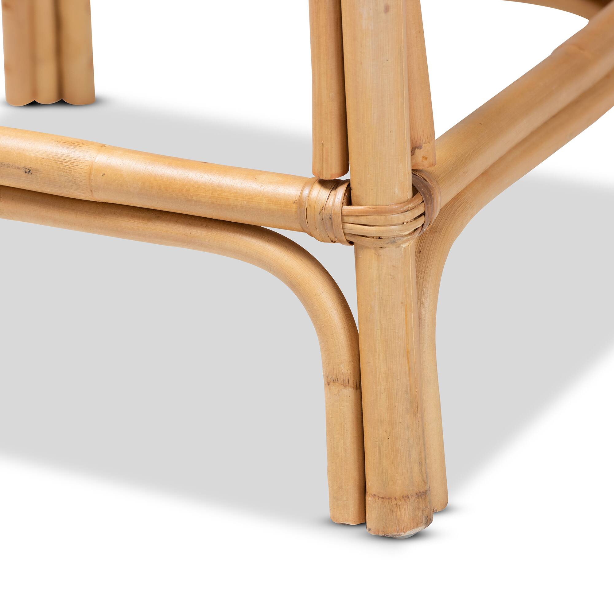 Alt View 2. bali & pari - Murai Modern Bohemian Natural Rattan Counter Stool - Natural Brown.