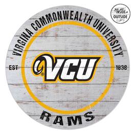 Jardine - VCU Rams 20'' x 20'' Indoor/Outdoor Weathered Circle Sign - White