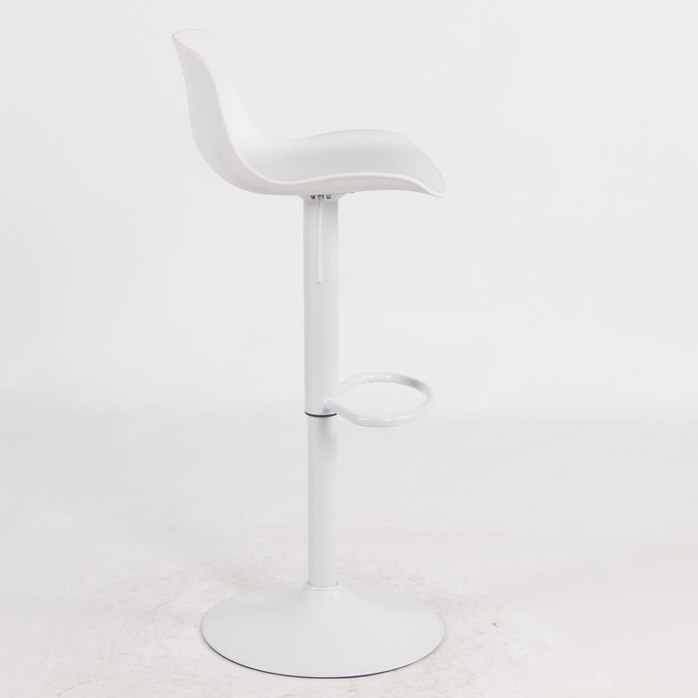Alt View 3. AmeriHome - AmeriHome Adjustable Height Solid Color Monochromatic Bar Stool Set- White - White.
