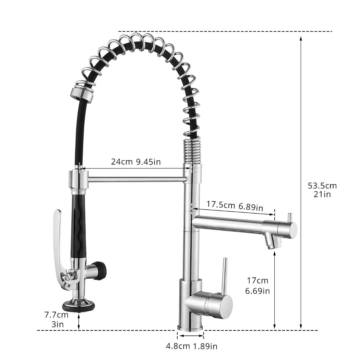 24cm 9.45in  
17.5cm 6.89in  
53.5cm 21in  
17cm 6.69in  
7.7cm 3in  
4.8cm 1.89in