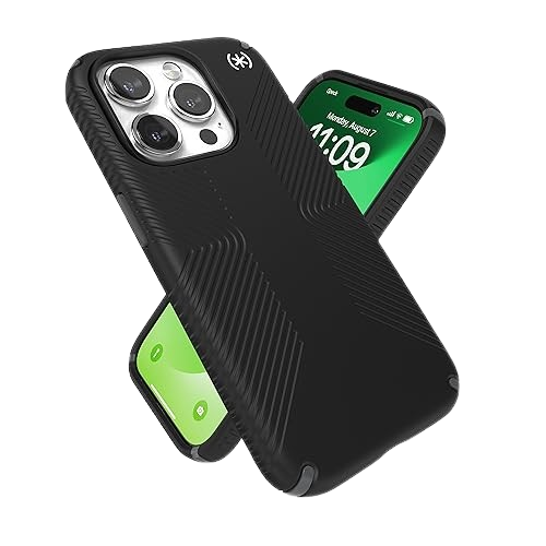 Speck - Presidio2 Grip with MagSafe Black Case for iPhone 15 Pro / 6.1 Pro (2023) - Black/Slate Grey/White
