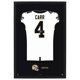 Sporticulture - Derek Carr New Orleans Saints Away Jersey Framed Art Print - White
