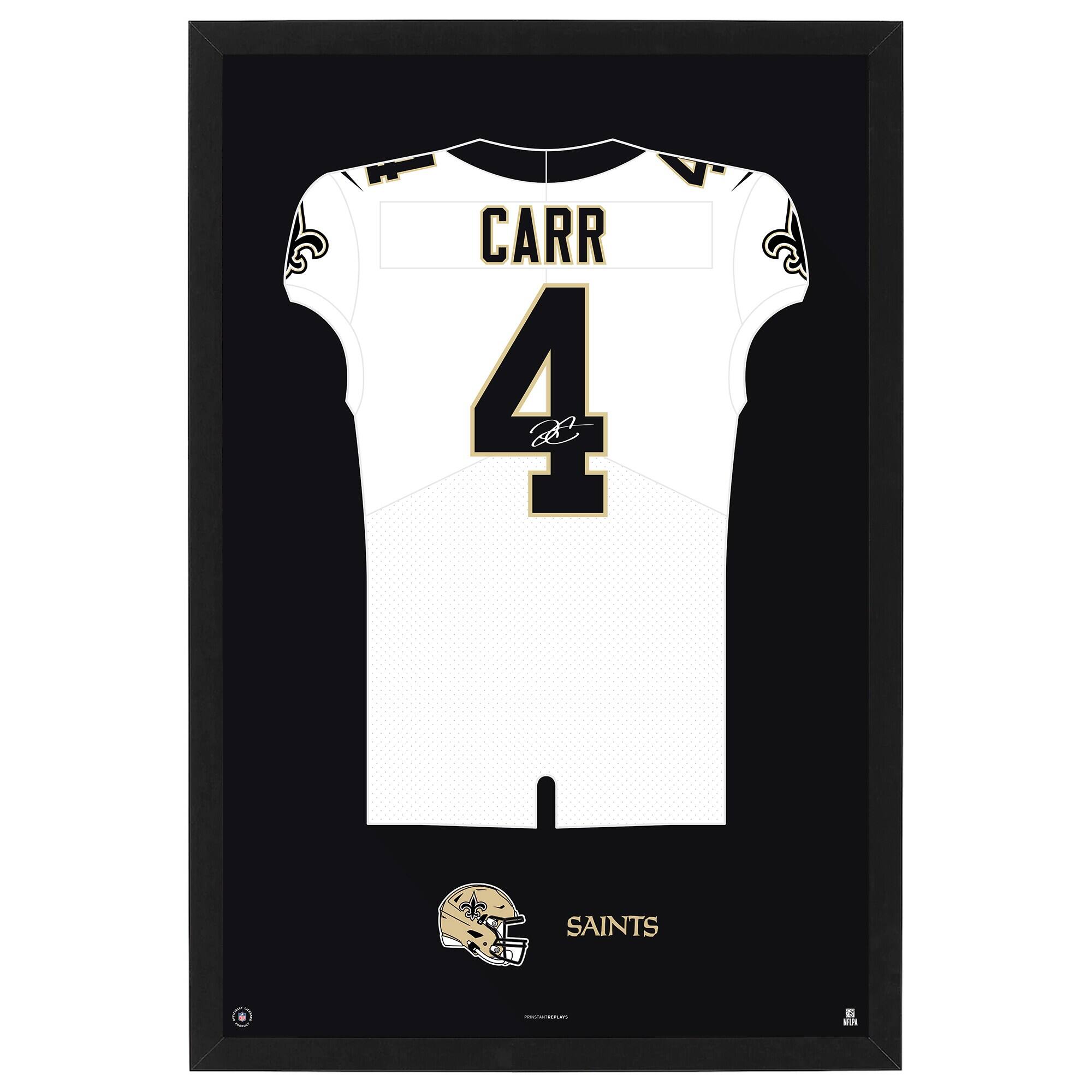 Derek Carr New Orleans Saints Away Jersey Framed Art Print