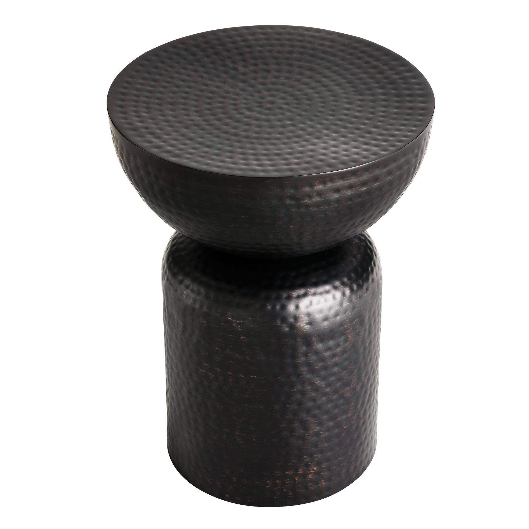 Alt View 2. Modway - Mella Metal Hammered Side Table by Modway - Black.