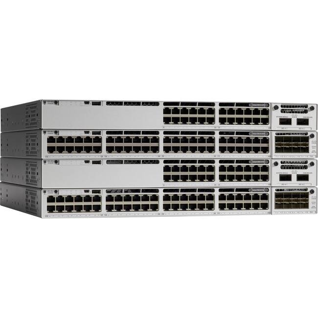 Front. Cisco Consumer Products - Cisco Catalyst 9300 24-port Modular Uplinks 1G SFP, Network Advantage - Manageable - Gigabit Ethernet - 1000Base-X - 2 - Unknown.
