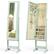 Front. Costway - Costway Jewelry Mirrored Cabinet Armoire Organizer Storage Box with Stand Christmas Gift - Green.