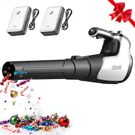 Litheli - U20 Series 2x20V Brushless Leaf Blower, Battery-Powered for Leaves, Dust, Snow, Debris - Black and White