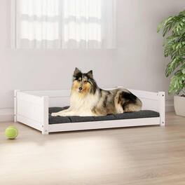 Boyel Living - Dog Bed Solid Pine Wood Medium Minimalist Dog Bed - White