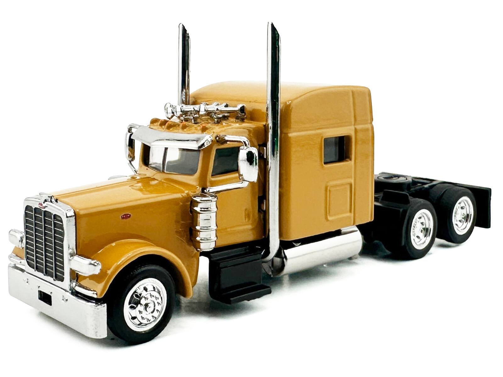 Alt View 1. HO Logistics Replicas - Peterbilt 389 Truck Tractor with Sleeper Cab Yellow 1/87 (HO) Scale Plastic Model Car by HO Logistics.
