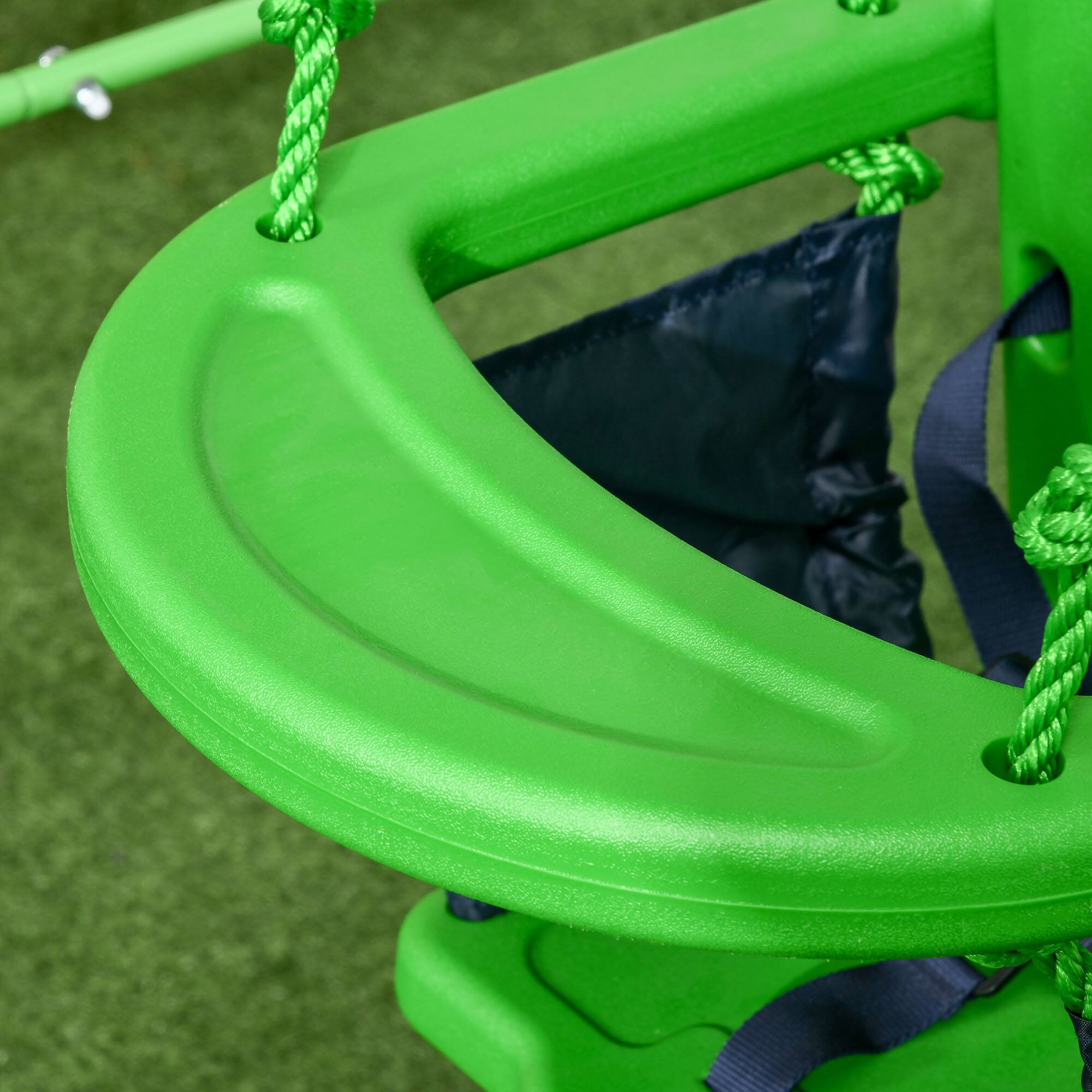 Alt View 4. Outsunny - Toddler Swing Set with Metal Stand, Safety Seat Belt, Backyard Indoor & Outdoor Baby Swing Set.