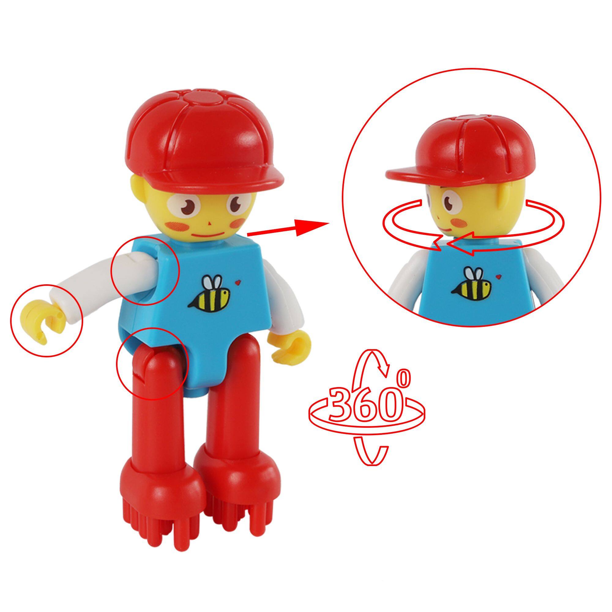 Alt View 4. PicassoTiles - PICASSO-TILES Hedgehog Blocks 4 Family Action Figures, STEM Toy Expansion Pack, Toddler Construction Building Blocks.