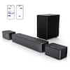 Front. Ultimea - ULTIMEA Poseidon M3T 5.1 Surround Sound Bar, with Wireless Subwoofer and Rear Speakers, 350W - Black.