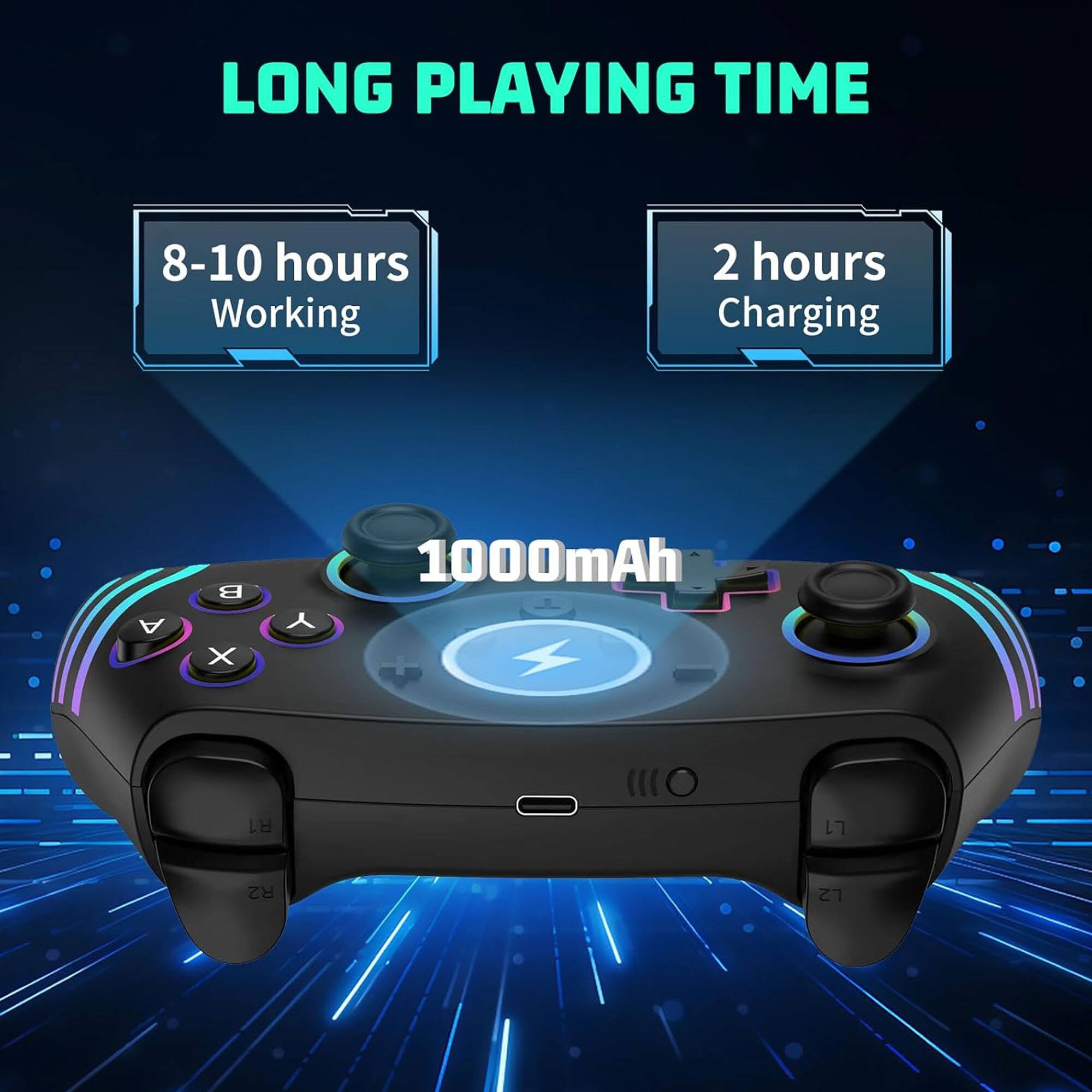 LONG PLAYING TIME

8-10 hours Working

2 hours Charging

1000mAh