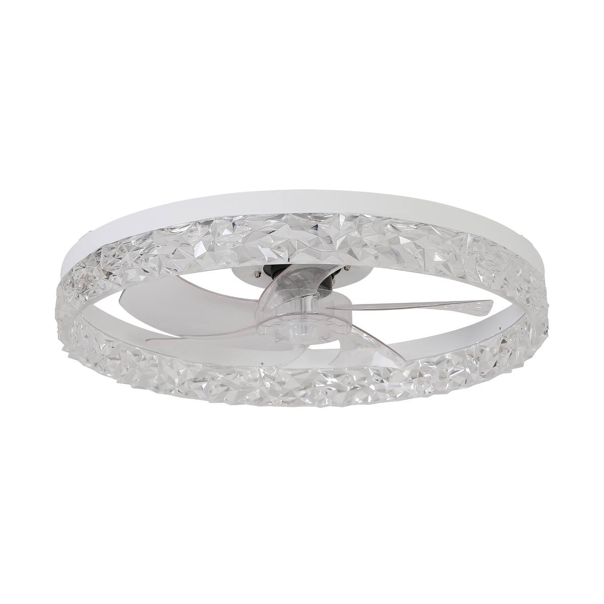 Alt View 8. Loheer - Loheer Modern Acrylic Ceiling Fan Light Remote Control Dimmable LED Flush Mount White Chandelier.
